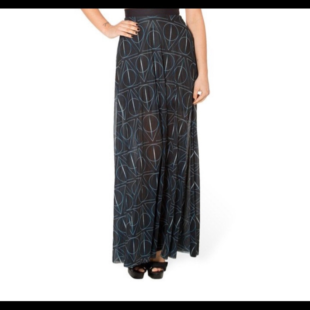 - HP.  Deathly hallows sheer Maxy skirt